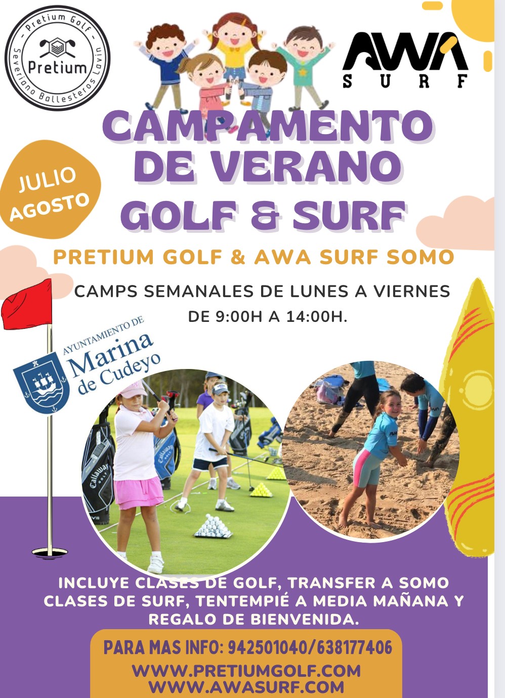 Campamento de verano golf & surf